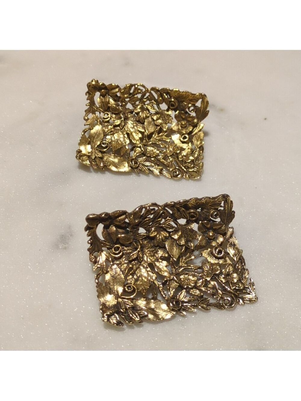 Vintage MUSI Signed Shoe Clips. 1950s, Set Of 2 - Picture 10 of 12